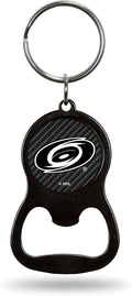 Carolina Hurricanes Keychain Bottle Opener Carbon Fiber Design Metal Hockey