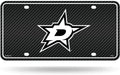 Dallas Stars Metal Auto Tag License Plate, Carbon Fiber Design, 6x12 Inch