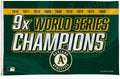 Oakland Athletics A's 9-Time Champions Premium 3x5 Feet Flag Banner, Metal Grommets, Outdoor Use, Single Sided