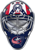 Columbus Blue Jackets Mask Auto Emblem, Aluminum Metal, Embossed Team Color, Raised Decal Sticker, Full Adhesive Backing