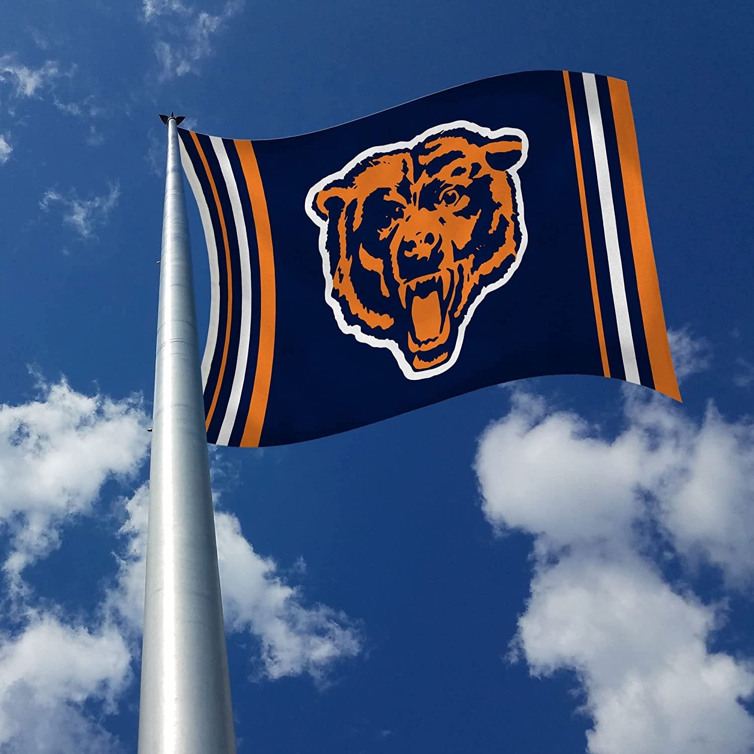 Chicago Bears Premium 3x5 Feet Flag Banner, Retro Logo, Metal Grommets, Outdoor Indoor, Single Sided