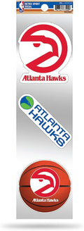 Rico Industries NBA Basketball Atlanta Hawks 3-Piece Retro Spirit Decals Retro Decal Set