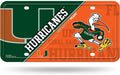 University of Miami Hurricanes Metal Auto Tag License Plate, Split Design, 12x6 Inch