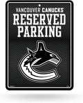 Vancouver Canucks Metal Parking Novelty Wall Sign 8.5 x 11 Inch Carbon Fiber Design
