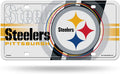 Pittsburgh Steelers Metal Auto Tag License Plate, White Circle Design, 12x6 Inch