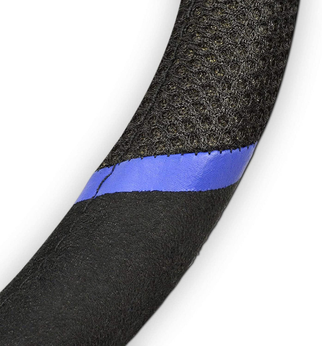 Los Angeles Chargers Steering Wheel Cover Premium Embroidered Black 15 Inch