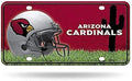 Arizona Cardinals Metal Auto Tag License Plate, Helmet Design, 6x12 Inch