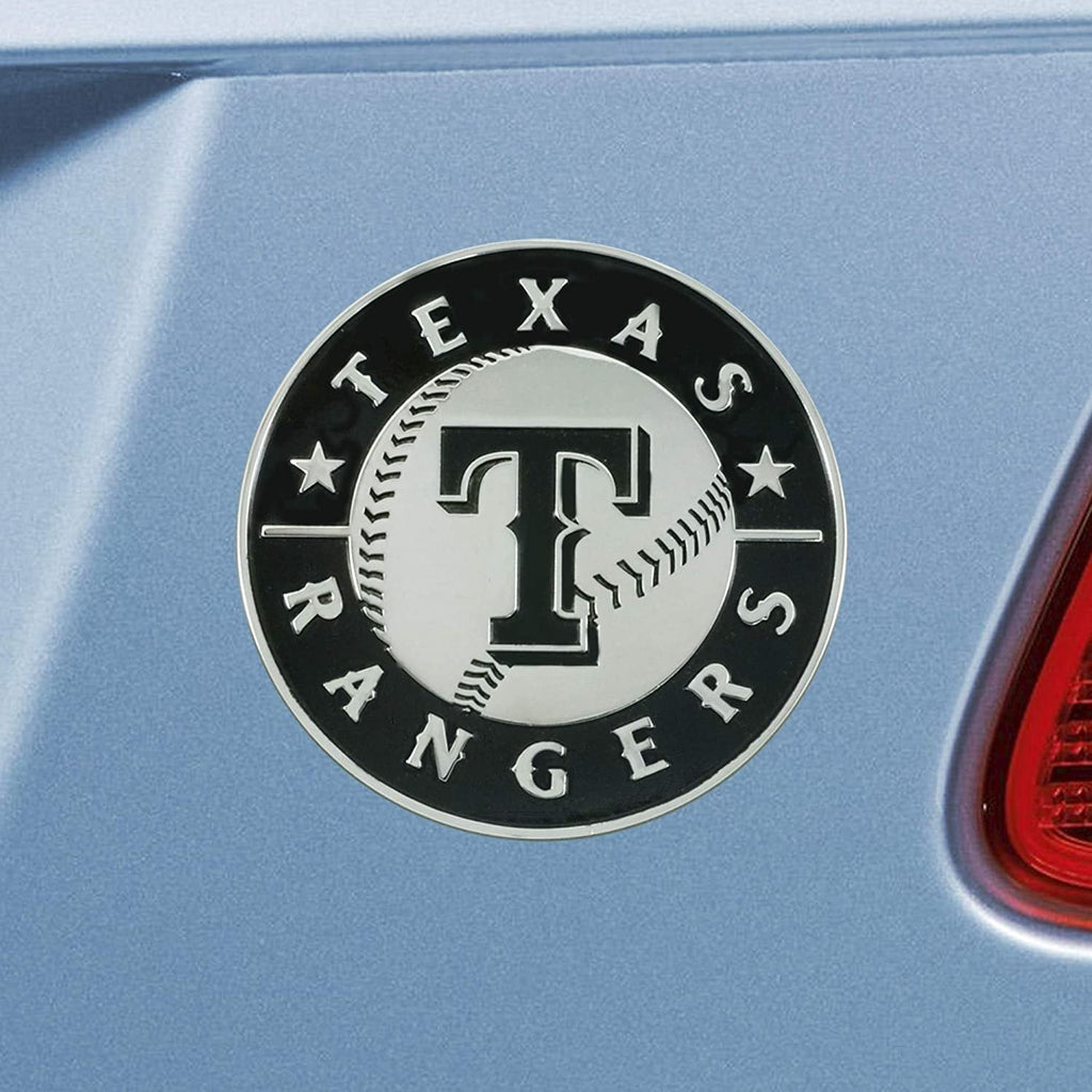 Texas Rangers Solid Metal Raised Auto Emblem Decal Adhesive Backing