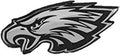 Philadelphia Eagles Auto Emblem, Silver Chrome Color, Raised Molded Shape Cut Plastic, Adhesive Tape Backing