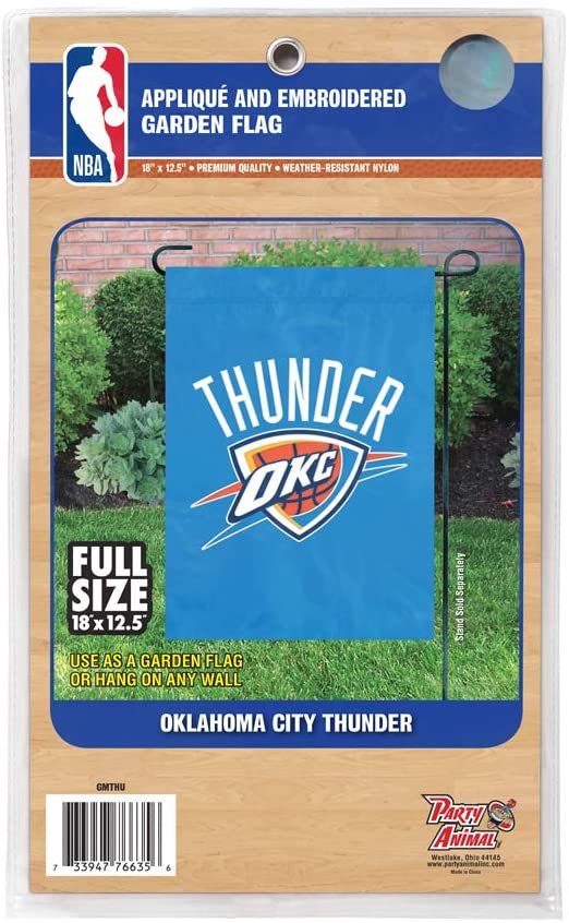 Oklahoma City Thunder Garden Flag Banner Embroidered 12.5x18 Inch