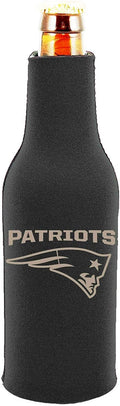 New England Patriots 2-Pack Tonal Black Design Zipper Bottle Neoprene Beverage Insulator Holder Football