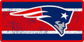 New England Patriots Premium Laser Cut Tag License Plate, Vintage Design, Mirrored Acrylic Inlaid, 6x12 Inch