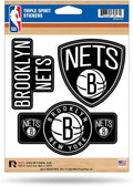 Brooklyn Nets Die Cut 3-Piece Triple Spirit Sticker Sheet