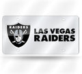 Las Vegas Raiders Premium Laser Cut Tag License Plate, Mirrored Acrylic Inlaid, 6x12 Inch