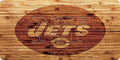 New York Jets Premium Laser Cut Tag License Plate, Woodgrain Design, Mirrored Acrylic Inlaid, 6x12 Inch