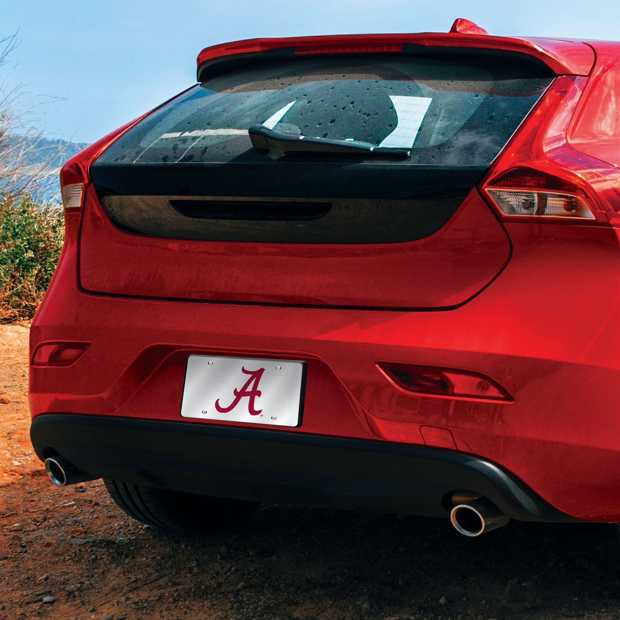 University of Alabama Crimson Tide Premium Laser Cut Tag License Plate, Mirrored Acrylic Inlaid, 12x6 Inch