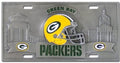 Green Bay Packers Zinc Metal License Plate Tag Raised 3D Details, Heavy Gauge, 6x12 Inch