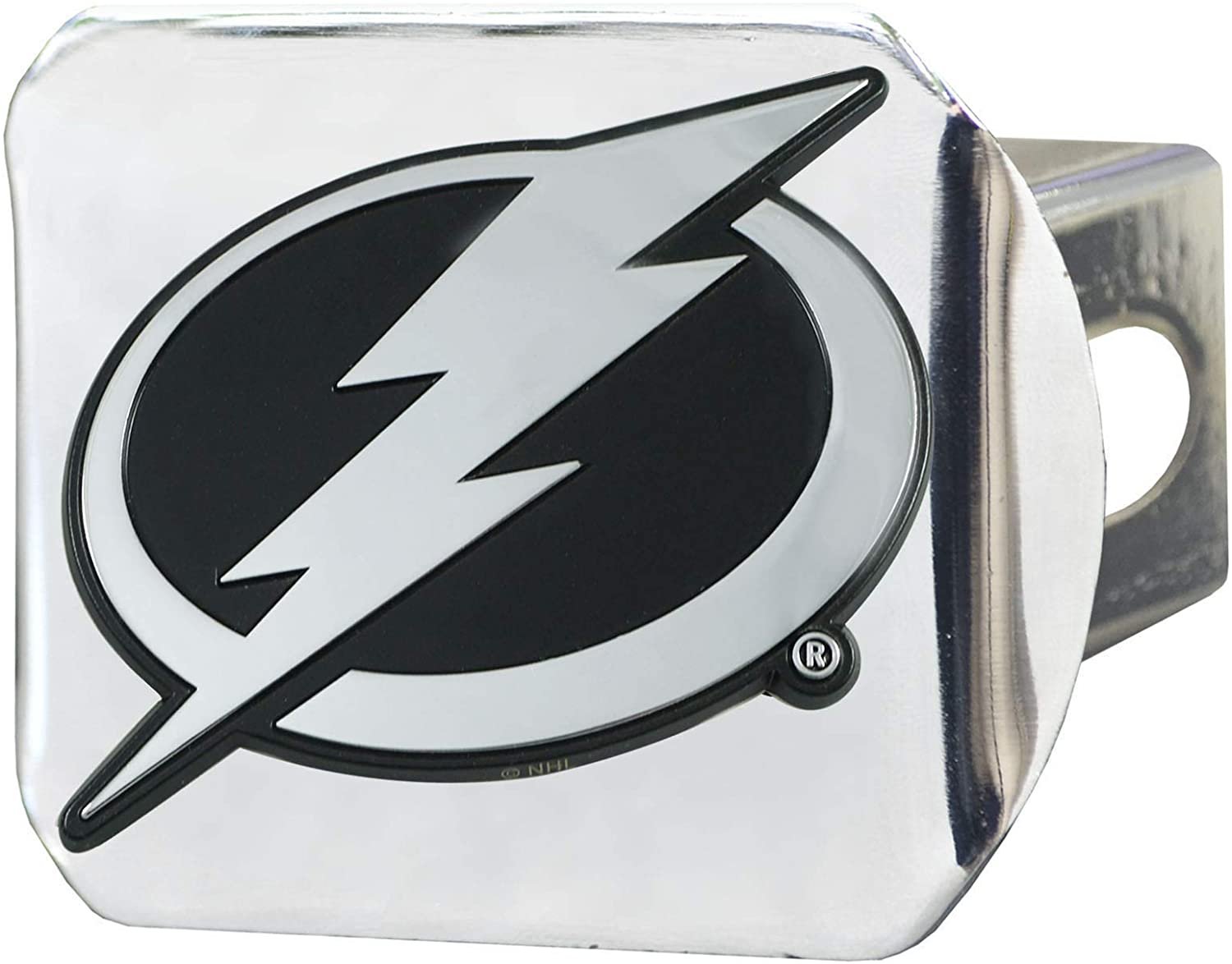 FANMATS NHL Tampa Bay Lightning Hitch Cover - Chromehitch Cover - Chrome, Team Colors, One Sized, 25113