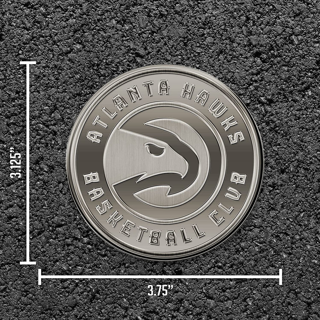 Atlanta Hawks Solid Metal Auto Emblem Antique Nickel for Car/Truck/SUV