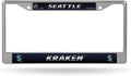 Seattle Kraken Premium Metal License Plate Frame Chrome Tag Cover, 12x6 Inch