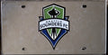 Seattle Sounders MLS Premium Laser Cut Tag License Plate, Mirrored Acrylic Inlaid, 12x6 Inch