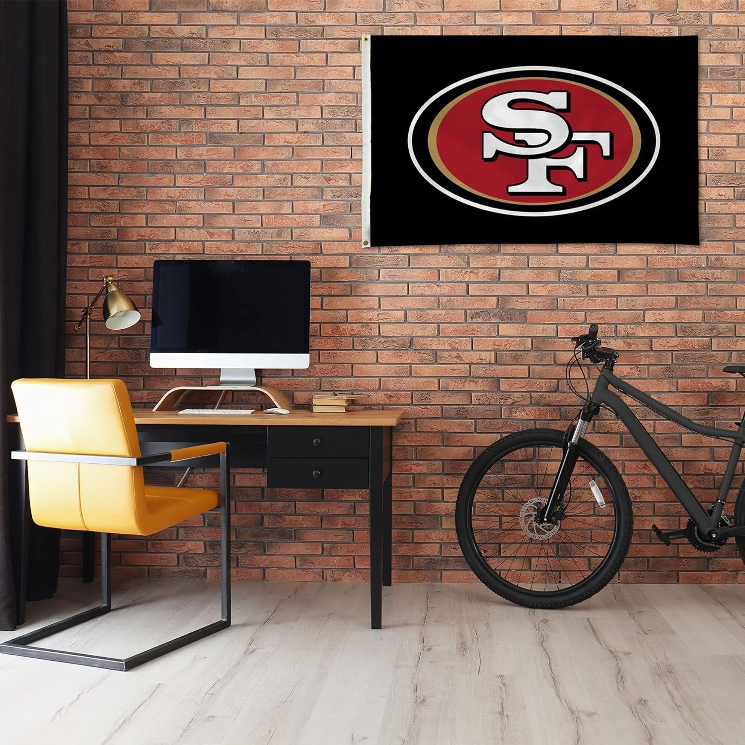 San Francisco 49ers 3x5 Feet Flag Banner, Black, Metal Grommets, Single Sided, Indoor or Outdoor Use