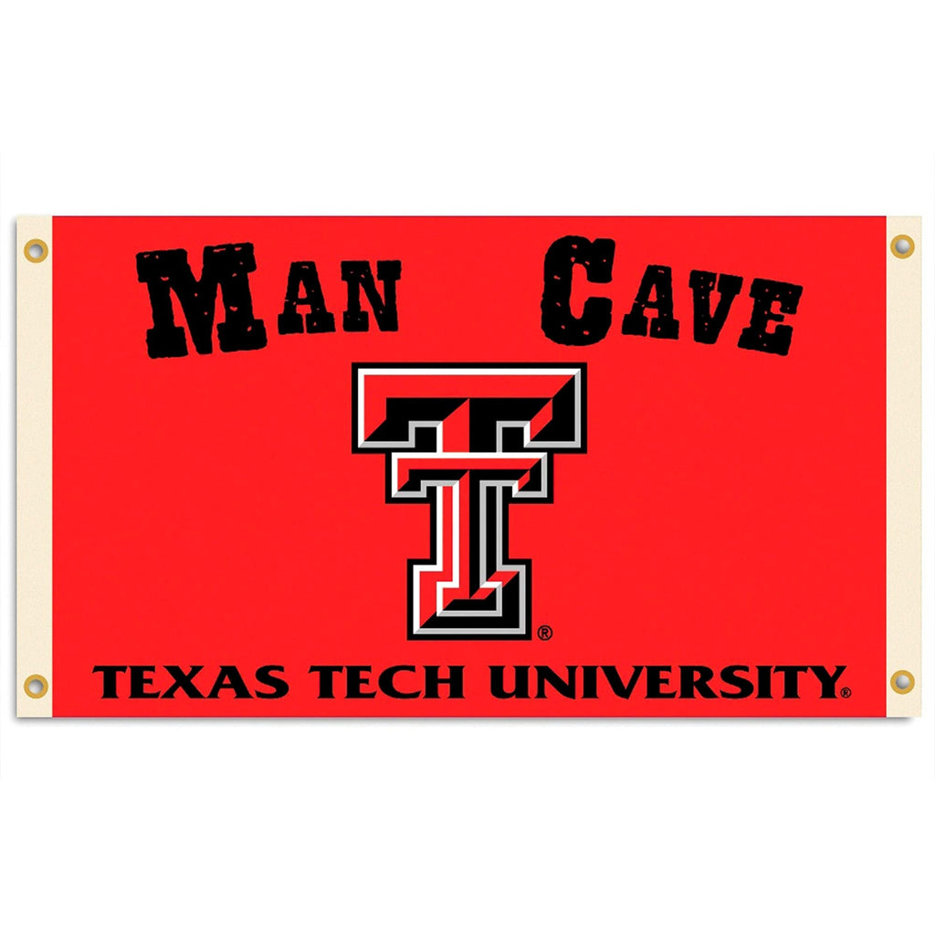 BSI Products, INC. - Texas Tech Red Raiders 3’x5’ Man Cave Flag with 4 Heavy-Duty Brass Grommets - TT Football & Basketball Pride - High Durability - Designed for Indoor Use - Great Gift Idea