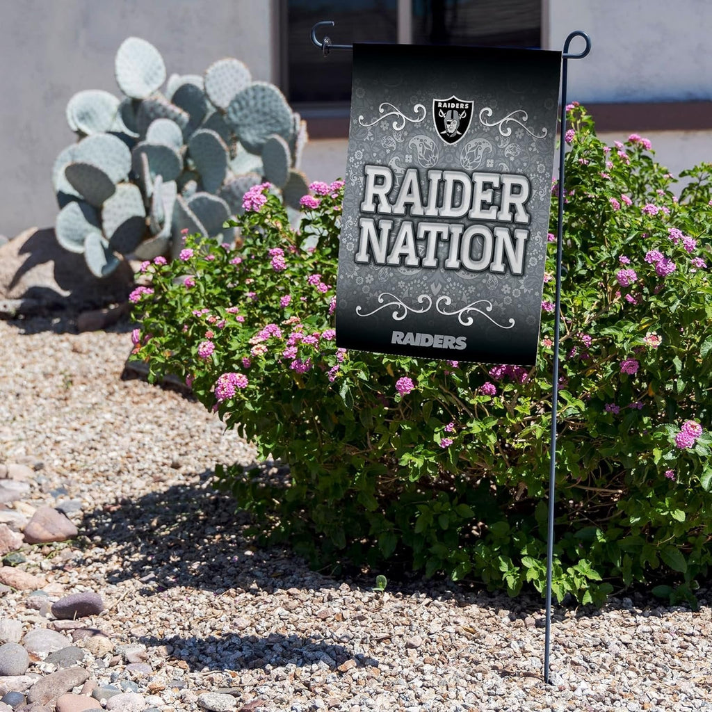 Las Vegas Raiders Premium Double Sided Garden Flag Banner, Raider Nation, 13x18 Inch, Display Pole Sold Separately
