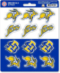 South Dakota State University Jackrabbits 12-Piece Mini Decal Sticker Set, 5x6 Inch Sheet, Gift for football fans for any hard surfaces around home, automotive, personal items