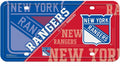 New York Rangers Metal Auto Tag License Plate, Split Design, 6x12 Inch