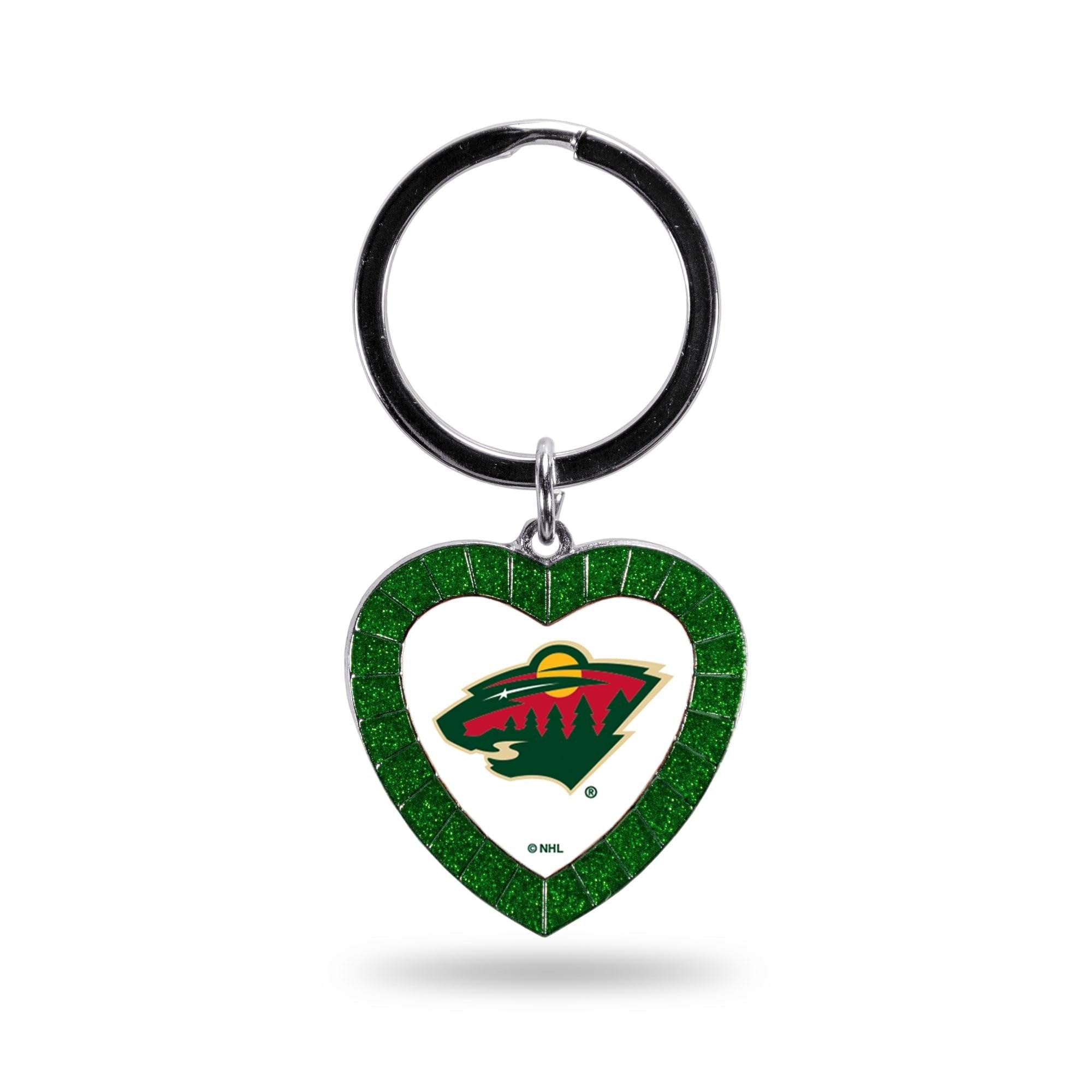 Wild Colored Rhinestone Heart Keychain - Green