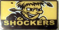 Wichita State University Shockers Laser Tag License Plate, Mega Logo Design, Mirrored Acrylic, 6x12 Inch