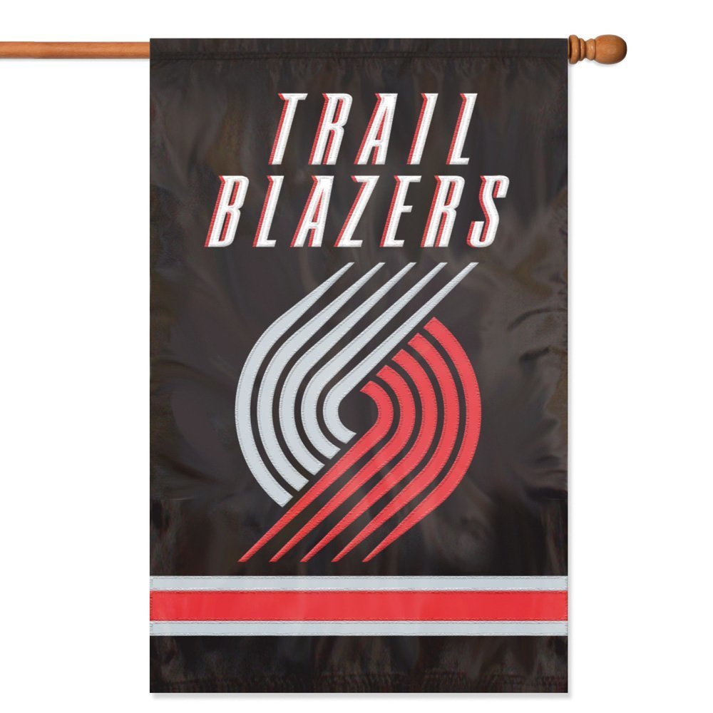 Portland Trail Blazers Premium House Banner Flag, Applique Embroidered, Double Sided, 44x28 Inch
