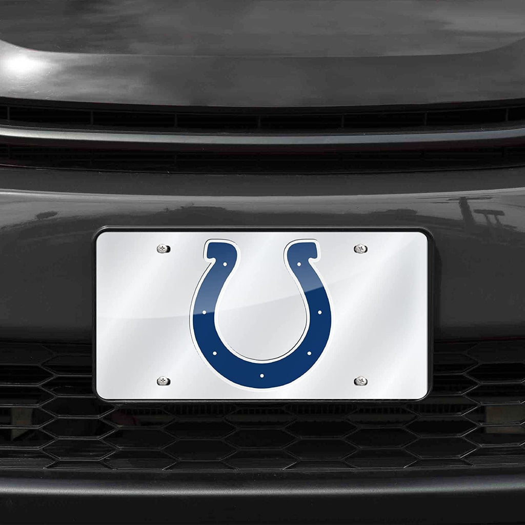Indianapolis Colts Premium Laser Cut Tag License Plate, Mirrored Acrylic Inlaid, 12x6 Inch