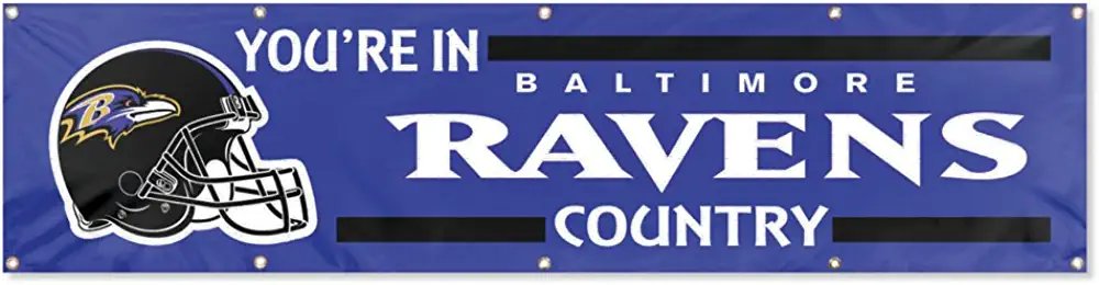 Baltimore Ravens Huge 8x2 Feet Banner Flag Metal Grommets