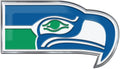 Seattle Seahawks Premium Aluminum Metal Raised Auto Emblem, Retro Logo, Full Adhesive Backing