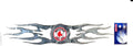 Rico Industries, Inc. Red Sox 14 inch Flame Design Rear Auto Graphic Raised Decal Auto Emblem Sticker Baseball