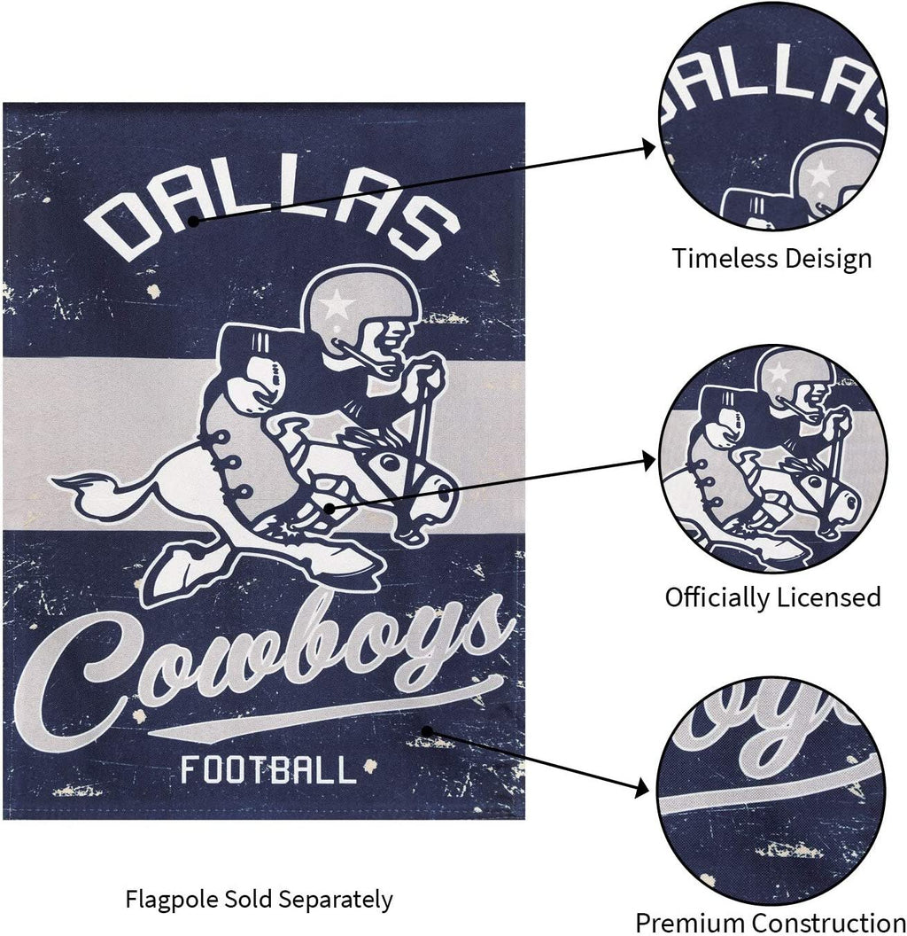 Dallas Cowboys Premium Double Sided Banner Flag 28x44 Inch Vintage Logo Design Indoor Outdoor
