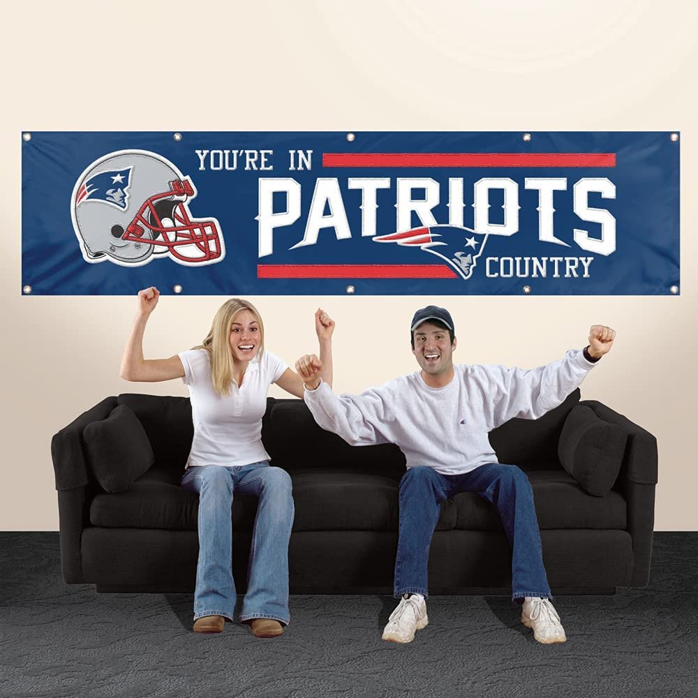 New England Patriots Huge 8x2 Feet Banner Flag Metal Grommets