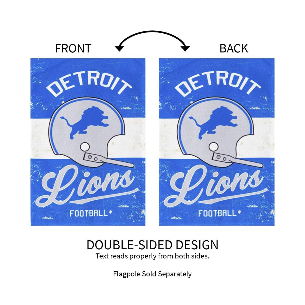 Detroit Lions Premium Double Sided Garden Flag Banner, Vintage Design, Linen, 13x18 Inch, Outdoor, Display Pole Sold Separately