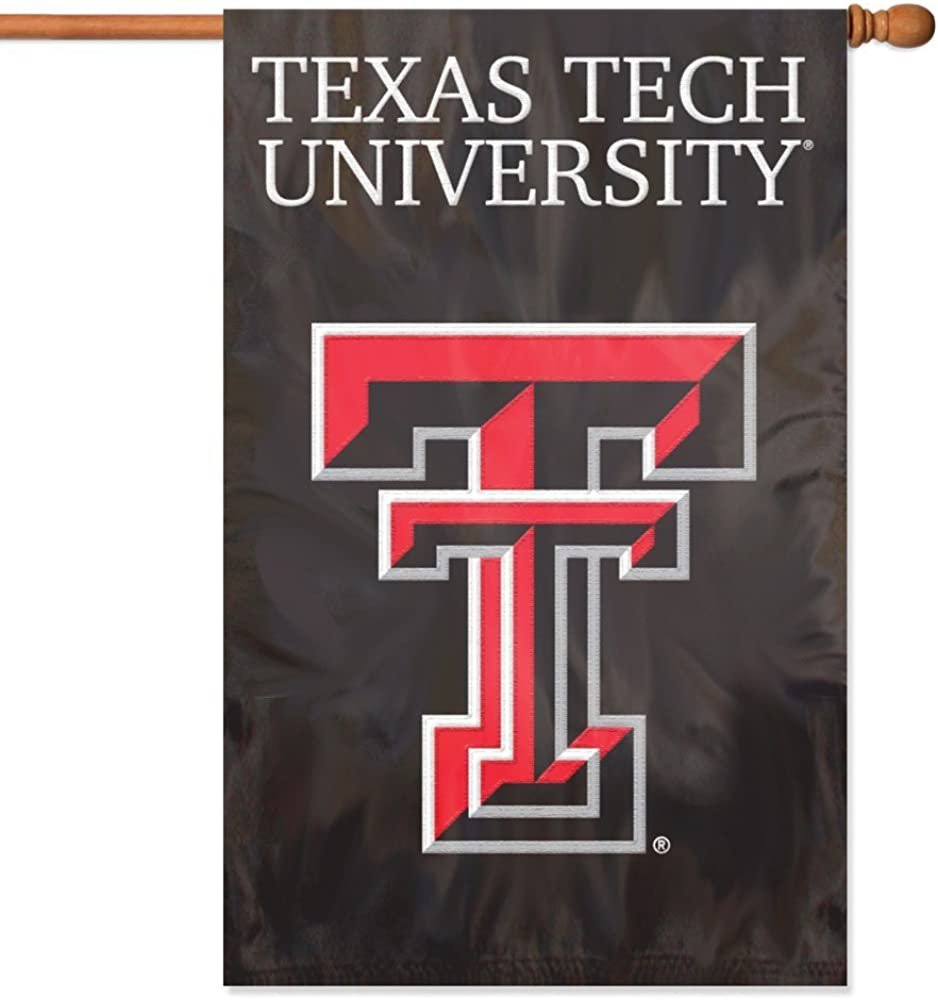Texas Tech University Red Raiders Premium 2-Sided Banner Flag, Applique, 28x44 Inch
