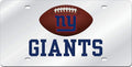 New York Giants Premium Laser Cut Tag License Plate, Football, Mirrored Acrylic Inlaid, 6x12 Inch