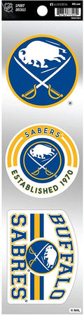Buffalo Sabres Triple Retro Decals Throwback Spirit Flat Vinyl Auto Home Sticker Sheet Hockey