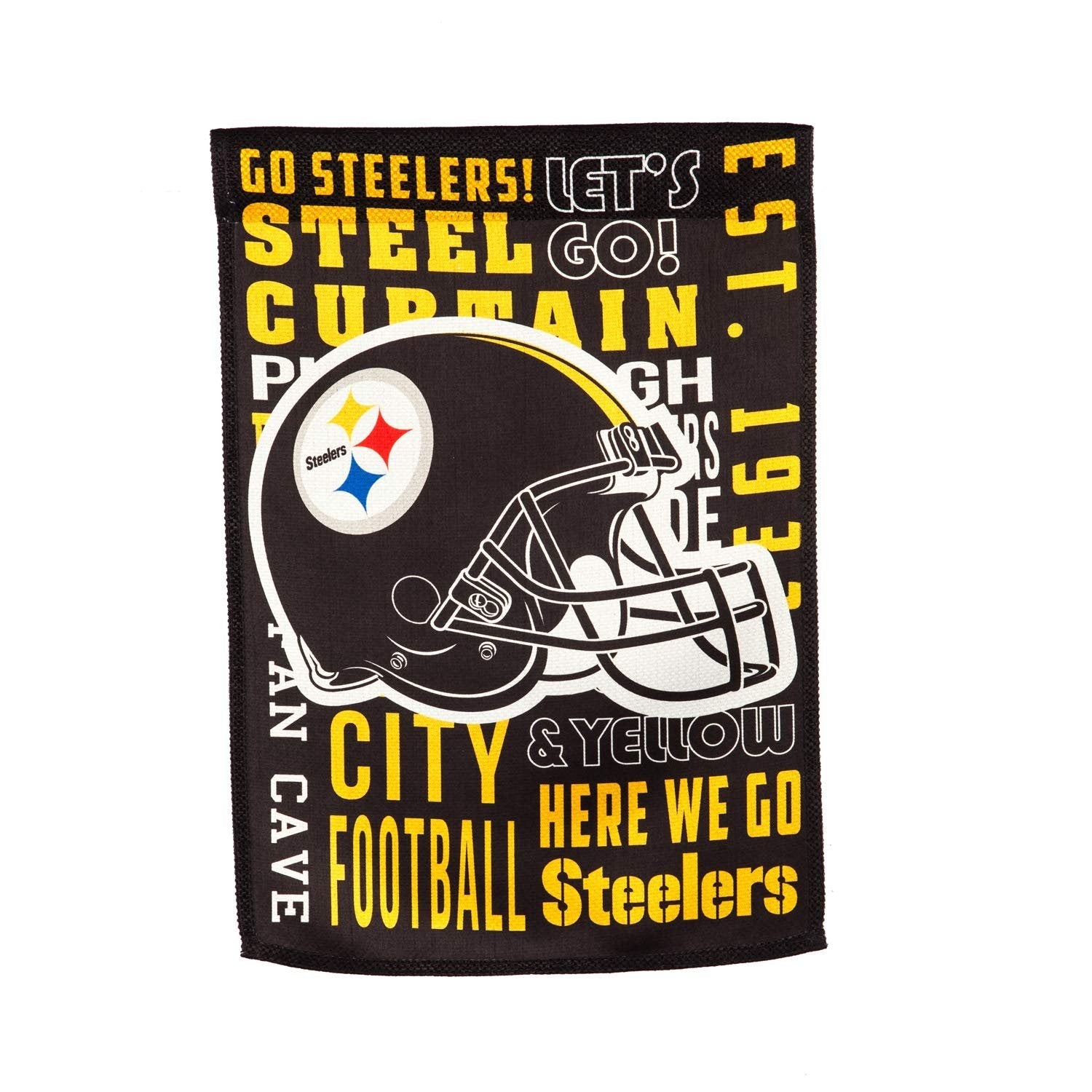 Pittsburgh Steelers Premium Double Sided Garden Flag Banner, Fan Rules Design, 13x18 Inch, Display Stand Sold Seperately, Officially Licensed