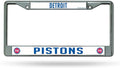 Detroit Pistons Premium Metal License Plate Frame Chrome Tag Cover, 12x6 Inch