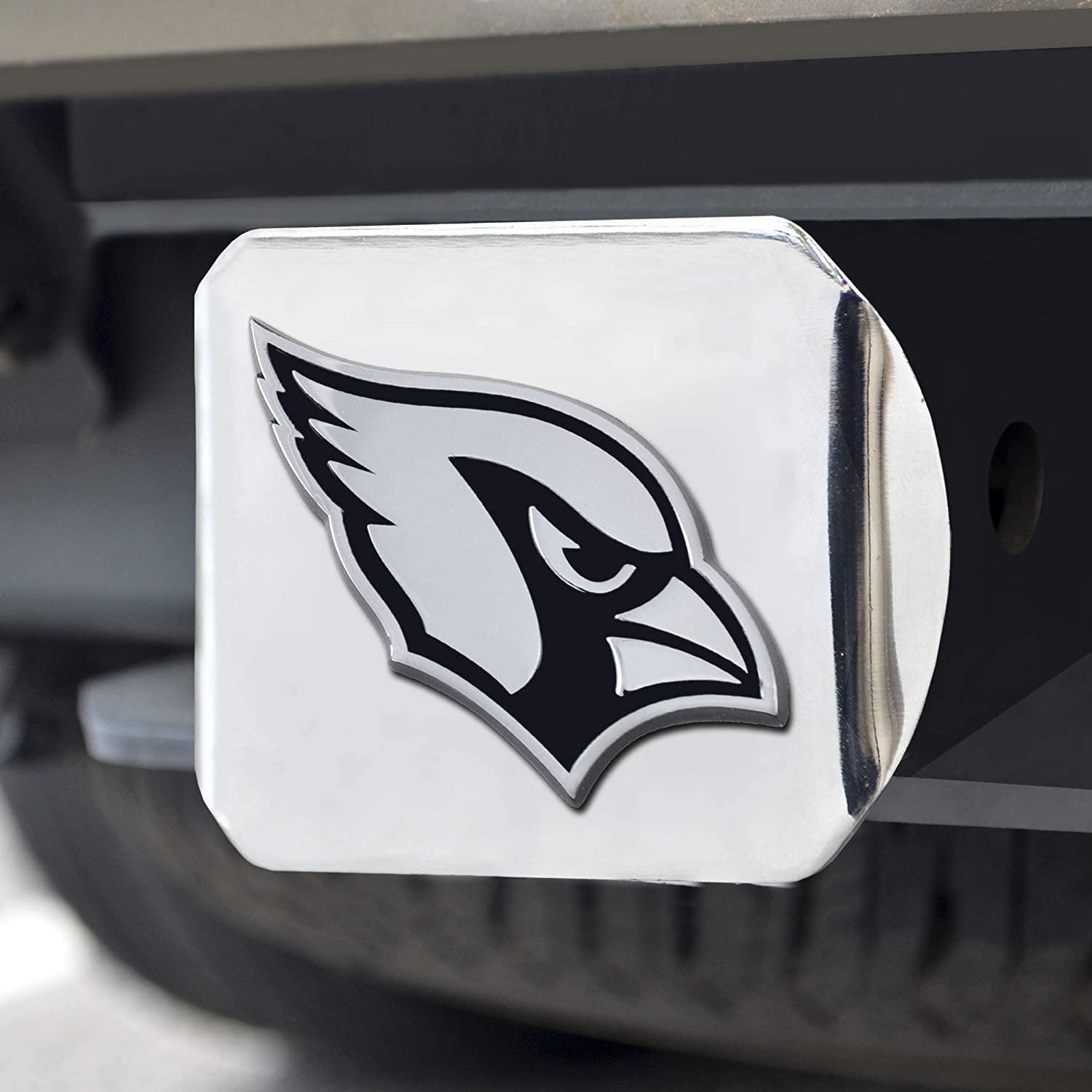 Arizona Cardinals Hitch Cover Solid Metal with Raised Chrome Metal Emblem 2" Square Type III