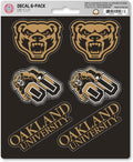 Oakland University Golden Grizzlies 6-Piece Decal Sticker Set, 5x6 Inch Sheet, Gift for football fans for any hard surfaces around home, automotive, personal items