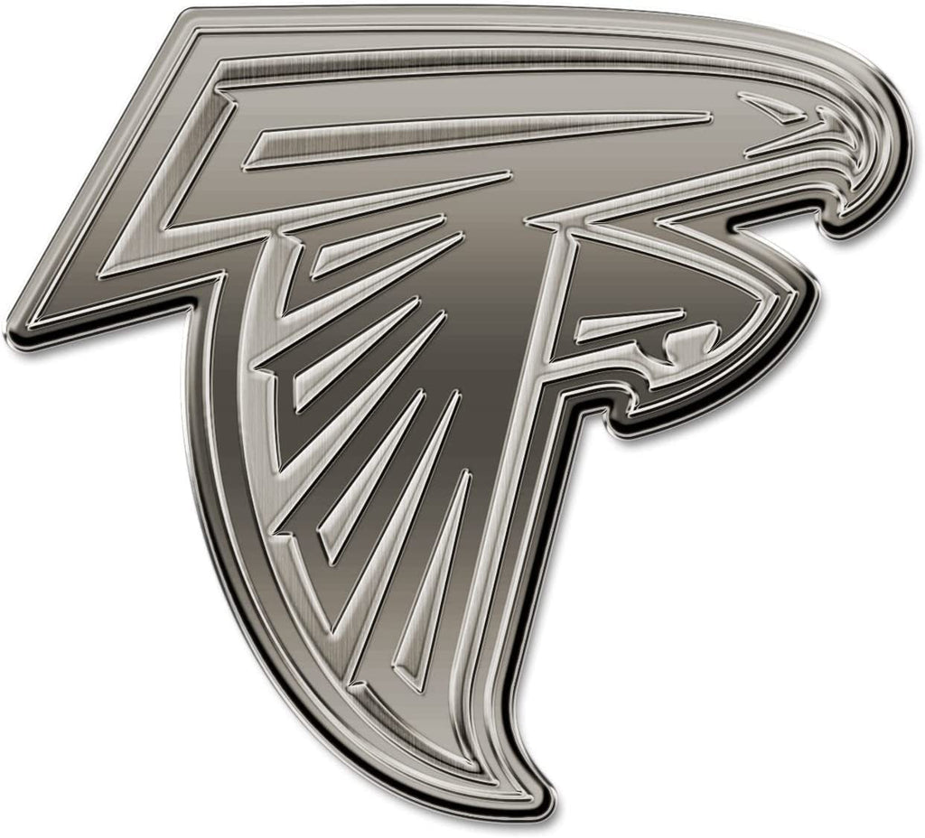 Atlanta Falcons Solid Metal Auto Emblem Antique Nickel Design