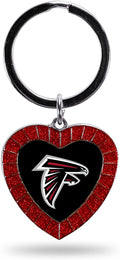 Atlanta Falcons Keychain Color Rhinestone Heart