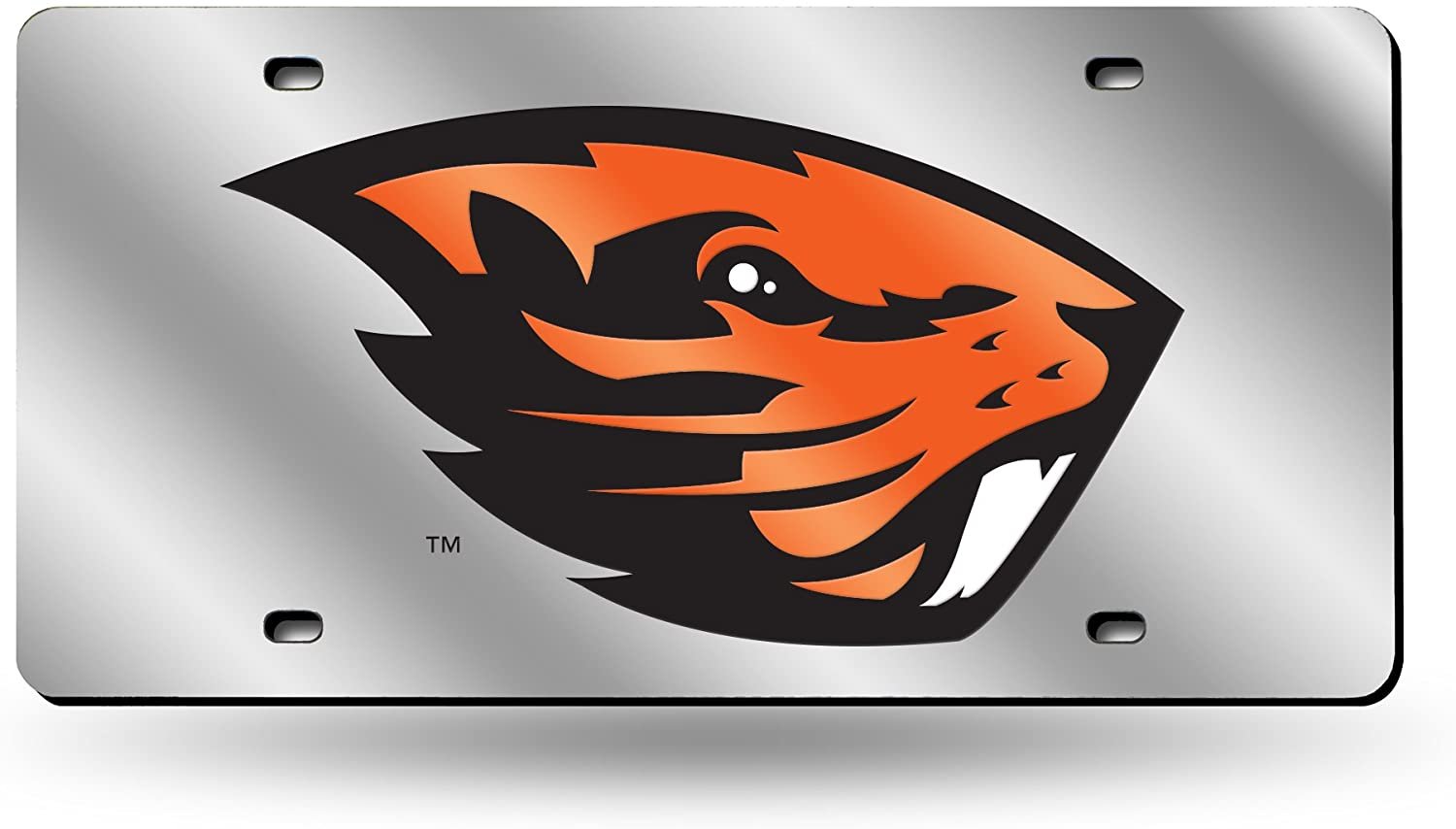 Rico NCAA Oregon State Beavers Laser Cut License Plate, Silver